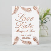 Palm Leaf Save the Date Ppress Folie Invitation Folie Uitnodiging (Staand Voorkant)