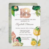 Palm Leaf Seashells Cocktail Zomer 18e verjaardag Kaart (Voorkant / Achterkant)