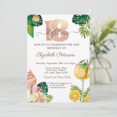 Palm Leaf Seashells Cocktail Zomer 18e verjaardag Kaart (Staand voorkant)