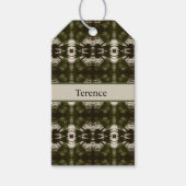 Palm Leaf Shadow Army Green, aanpasbaar Cadeaulabel (Voorkant)