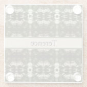 Palm Leaf Shadow Army Green, aanpasbaar Glazen Onderzetter (Achterkant)