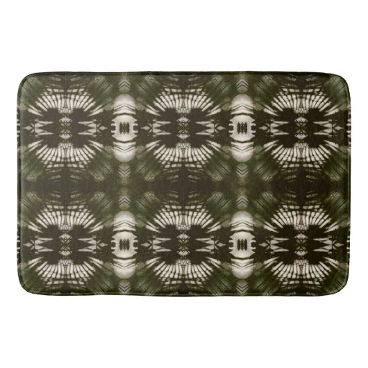 Palm Leaf Shadow Pattern in Army Green Badmat (Voorkant)