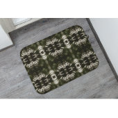 Palm Leaf Shadow Pattern in Army Green Badmat