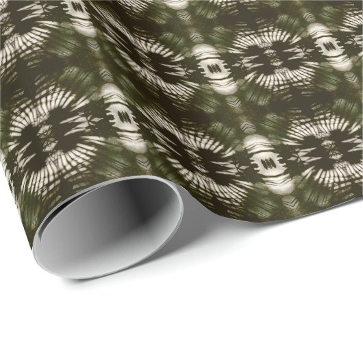 Palm Leaf Shadow Pattern in Army Green Cadeaupapier (Rol Hoek)