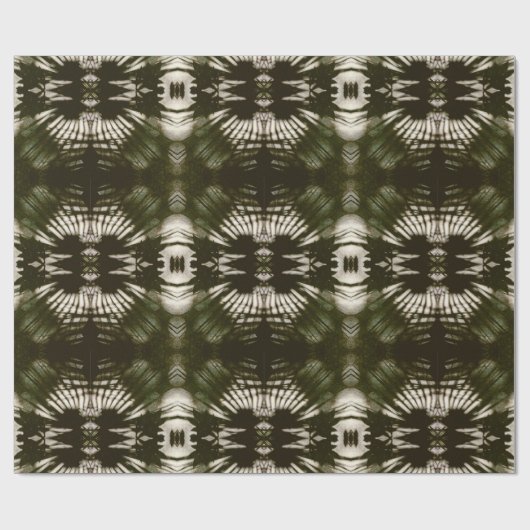 Palm Leaf Shadow Pattern in Army Green Cadeaupapier (Vlak)