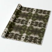Palm Leaf Shadow Pattern in Army Green Cadeaupapier (Uitgerold)