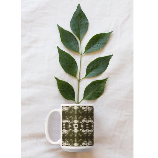 Palm Leaf Shadow Pattern in Army Green Koffiemok