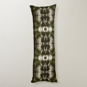 Palm Leaf Shadow Pattern in Army Green Lichaamskussen (Achterkant (Verticaal))