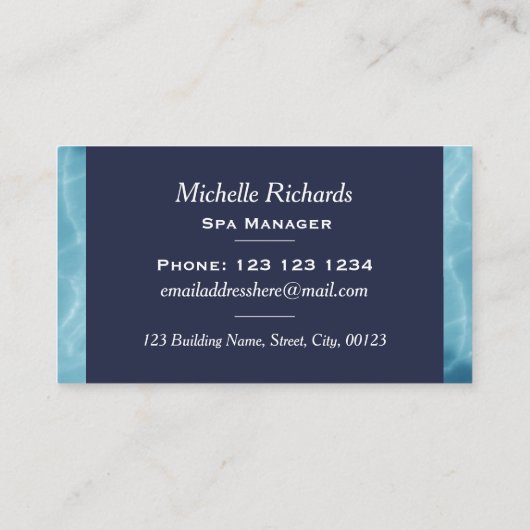 Palm Leaf Spa Pool Ripples Visitekaartje (Achterkant)