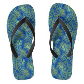 Palm Leaf Tree Green Blue Beach Teenslippers (Voetbed)