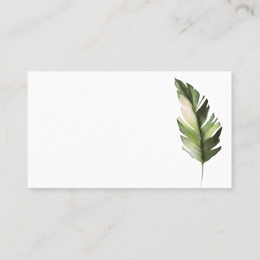 Palm Leaf Tropic Hoeveel Kisses Kaart van het Spel Plaatskaartje (Achterkant)