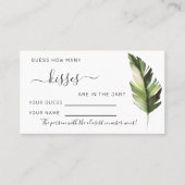 Palm Leaf Tropic Hoeveel Kisses Kaart van het Spel Plaatskaartje (Voorkant)