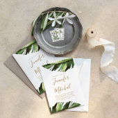 Palm Leaf Tropical Floral Minimal Wedding Kaart