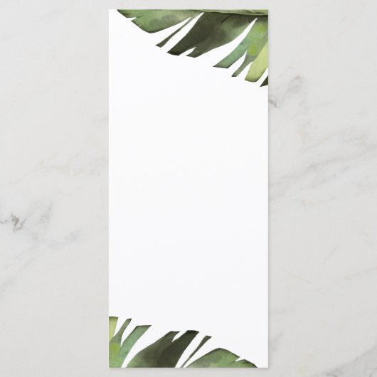 Palm Leaf Tropical Floral Minimal Wedding Menu (Achterkant)