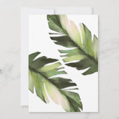 Palm Leaf Tropical Floral Save the Date Card Kaart (Achterkant)