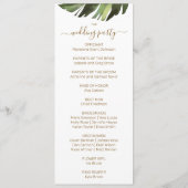 Palm Leaf Tropical Floral Wedding Programs Programmakaart (Achterkant)