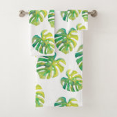 Palm Leaf Tropical Hawaii Summer Vibe Greenery Bad Handdoek (Insitu)