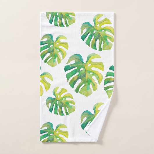 Palm Leaf Tropical Hawaii Summer Vibe Greenery Bad Handdoek (Handdoek)