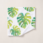 Palm Leaf Tropical Hawaii Summer Vibe Greenery Bad Handdoek (Wasdoekje)