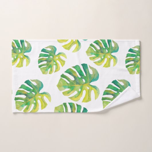 Palm Leaf Tropical Hawaii Summer Vibe Greenery Bad Handdoek (Handdoek)