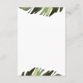 Palm Leaf Tropical Wedding Details Kaart (Achterkant)