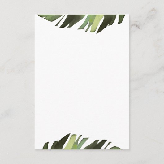 Palm Leaf Tropical Wedding Details Kaart (Achterkant)