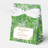 Palm Leaf Tropical Wedding Persoonlijk Bedankdoosjes (Voorkant Zijde)