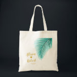 Palm Leaf Tropical Wedding Welcome Bag, Turquoise Tote Bag<br><div class="desc">Vul deze mooie tas met je favoriete touwtjes om gasten welkom te heten bij je bruiloft!</div>