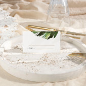 Palm Leaf Tropische Bloemen Bruiloft Plaatskaartje