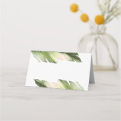 Palm Leaf Tropische Bloemen Bruiloft Plaatskaartje (Achterkant)