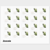 Palm Leaf Tropische Bloemen Bruiloft Vierkante Sticker (Vel)