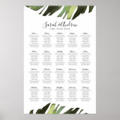 Palm Leaf Tropische Bloemen Bruiloft Welkom Poster (Voorkant)
