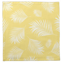 Palm Leaf White Yellow Tropical Patroon