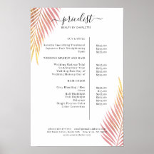 Palm Leafy Salon Prijslijst Poster