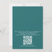 Palm Leave Groen Elegant Modern QR Code Huwelijk Kaart (Achterkant)