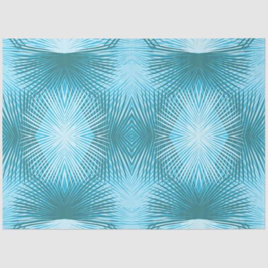 Palm Leaves Abstract Aqua Palm Decoupage Tissuepapier (Voorkant)