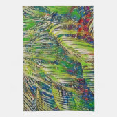 Palm Leaves Art in Green Kitchen Towel Theedoek (Verticaal)