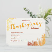Palm Leaves Autumn Colors Thanksgiving Dinner Kaart (Staand voorkant)