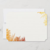 Palm Leaves Autumn Colors Thanksgiving Dinner Kaart (Achterkant)