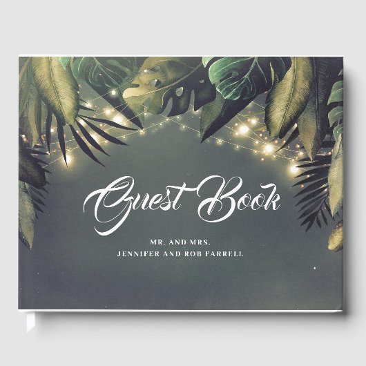 Palm Leaves Beach Bruiloft Gastenboek (Voorkant)