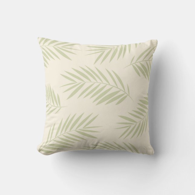 Palm Leaves Beach I Green Kussen (Voorkant)