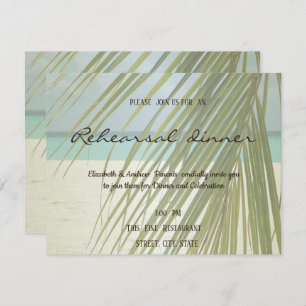 Palm Leaves Beach Rehearsal Dinner Kaart