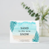 Palm Leaves Beach Sand is de nieuwe sneeuwbeweging Aankondigingskaart (Staand voorkant)
