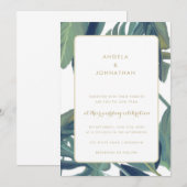 Palm Leaves Beach Tropical Wedding Invitation Kaart (Voorkant / Achterkant)
