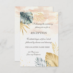 Palm Leaves Beach Wedding Reception Kaart