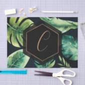 Palm Leaves Black Gold Elegant Tropical Summer Tissuepapier (Craft)