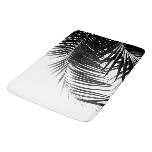 Palm Leaves Black & White Vibes #1 #tropical Badmat (Gekanteld)
