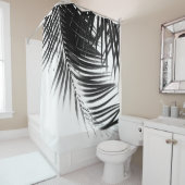 Palm Leaves Black & White Vibes #1 #tropical Douchegordijn (In situ)