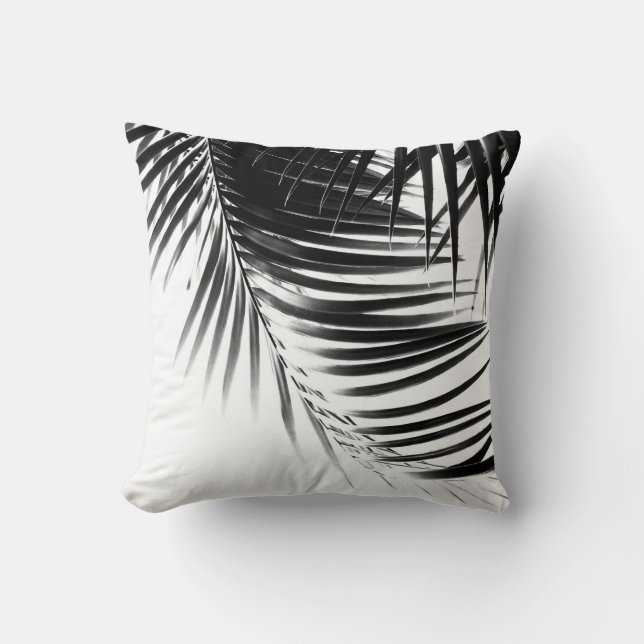 Palm Leaves Black & White Vibes #1 #tropical Kussen (Voorkant)