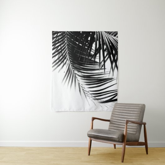 Palm Leaves Black & White Vibes #1 #tropical Wandkleed (In situ)